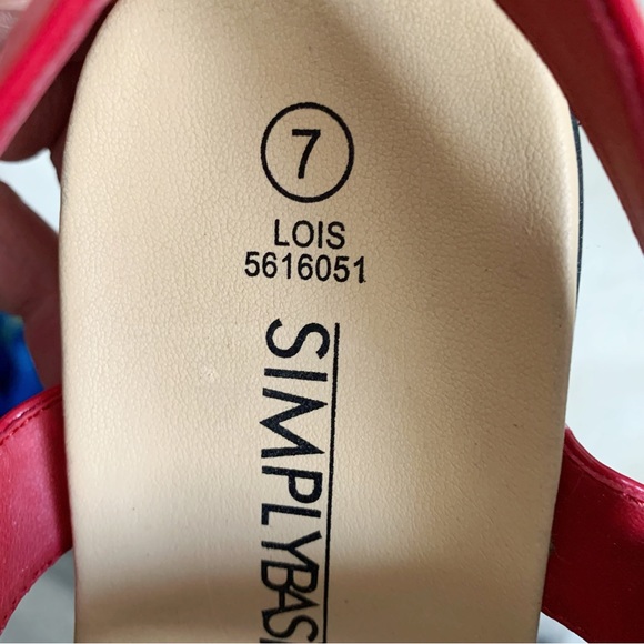 SIMPLY BASICS Vintage Lois Red Strappy Sandals Size 7 - Picture 7 of 7